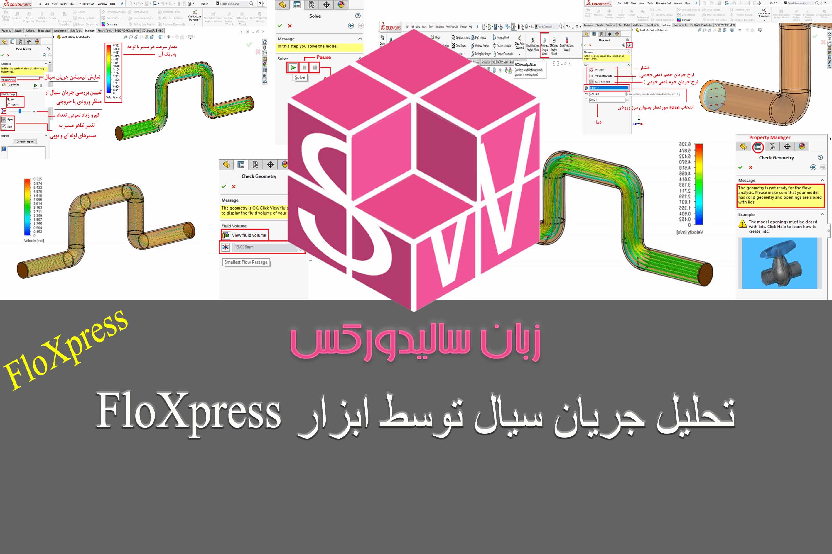 تحلیل جریان عبوری سیال توسط ابزار FloXpress سالیدورکس